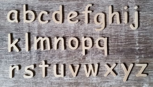 Birkenholz Buchstaben Typ 1 klein 10mm