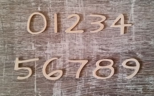 Birkenholz Buchstaben Typ 4 ziffer 10mm