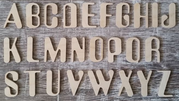 Birkenholz Buchstaben Typ 1 10mm